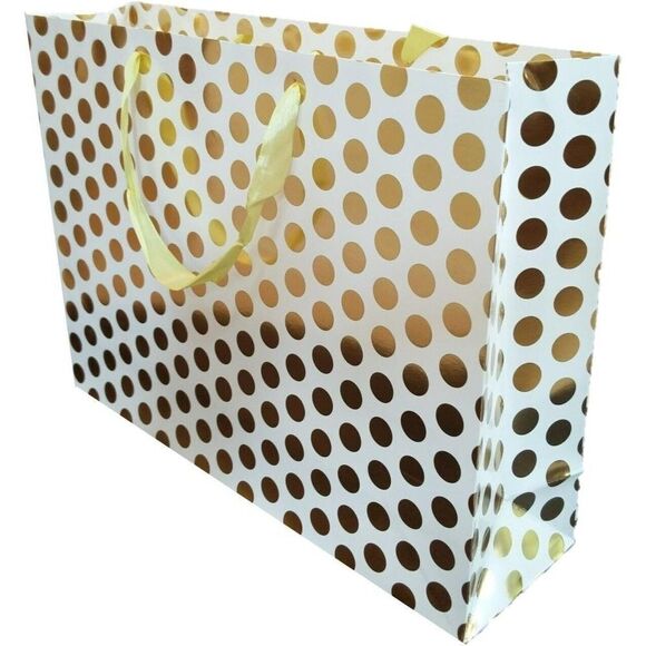 FlexiGoods 4-Pack Large Premium Quality Gift Bags for Christmas (4, gold) - Picture 4 of 5